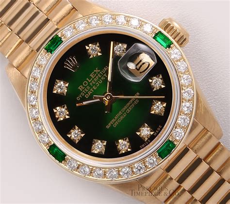 rolex uhr grün gold